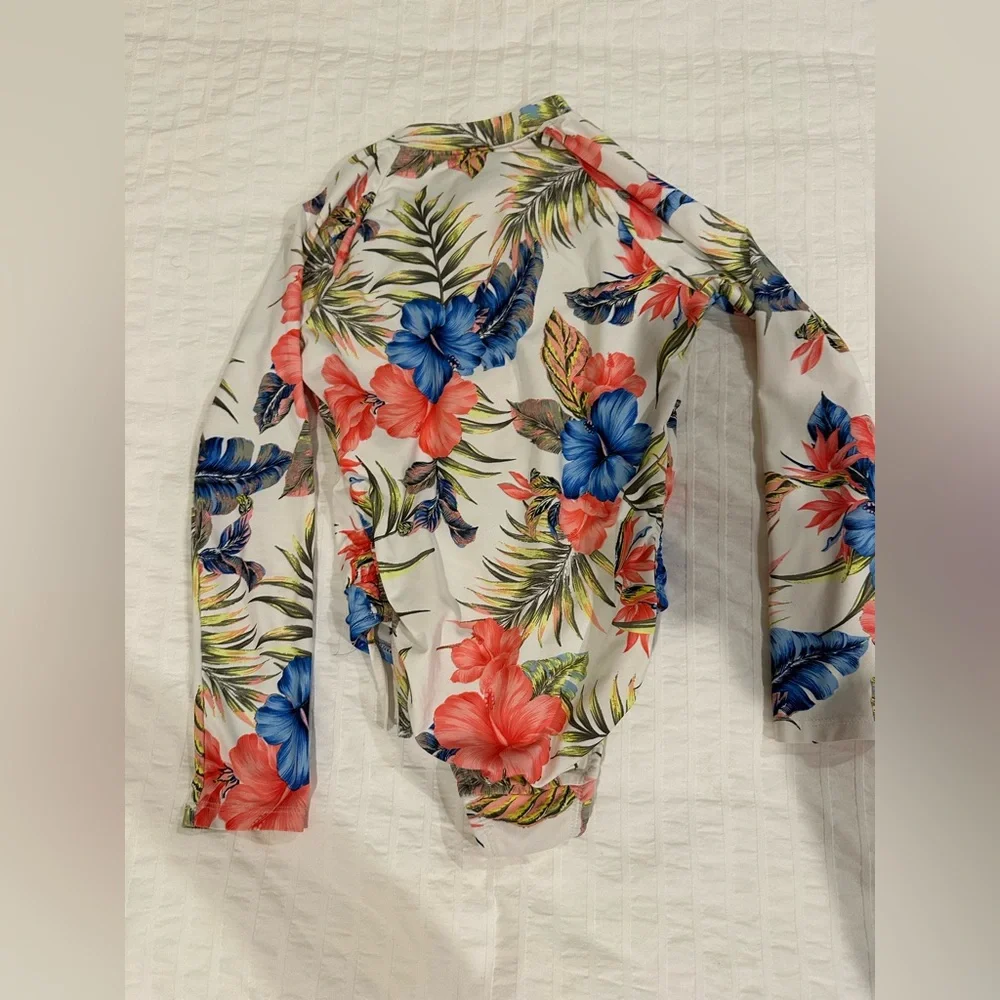 Hawaiian print long sleeve Swimsuit size 6-6X